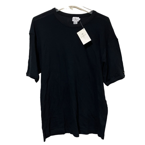 NWT Vintage Calvin Klein Jeans Mesh Style Black Cotton Tee - Picture 2 of 8